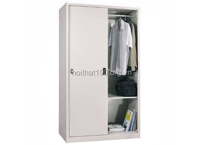 Tủ sắt văn phòng cánh lùa TL04 có suốt treo áo tiện dụng hiện đại