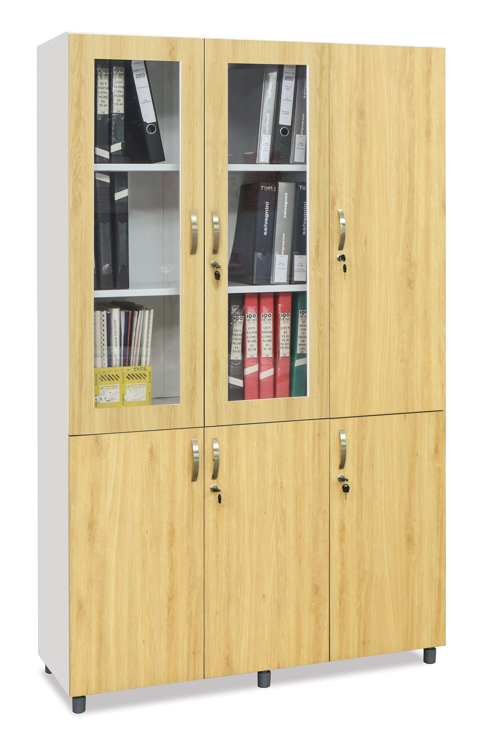 Tủ sắt hồ sơ cánh gỗ TSG04K-3