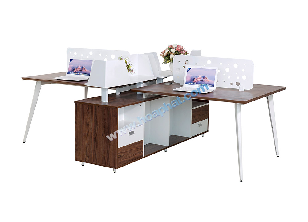 Module bàn làm việc 4 người Hòa Phát LUXMD03C10 có vách ngăn
