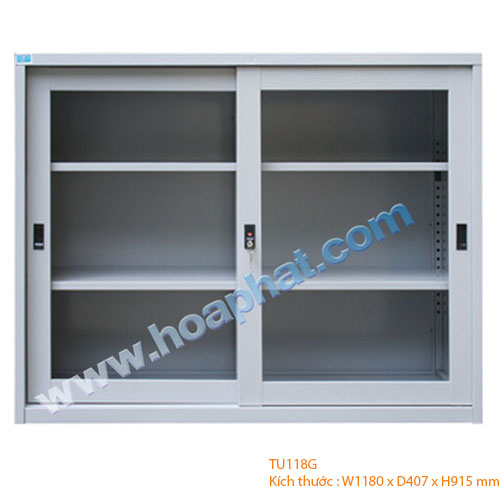 Tủ sắt Hòa Phát cánh kính lùa TU118G đẹp giá rẻ tiện dụng