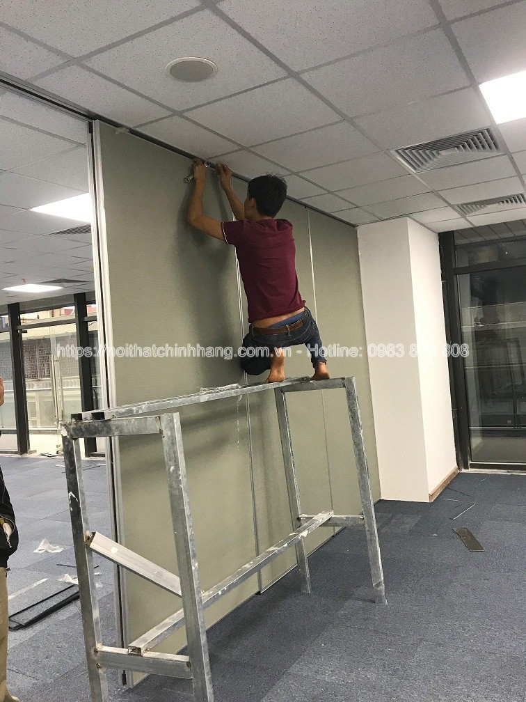 Vách ngăn di động bọc nỉ VNDD-HG225 đẹp hiện đại