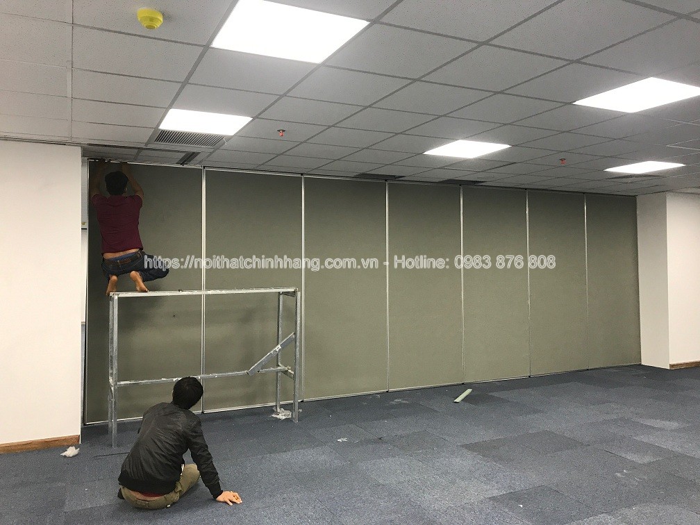 Vách ngăn di động bọc nỉ VNDD-HG225 đẹp hiện đại