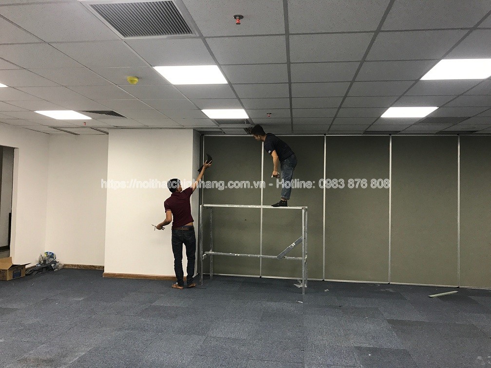 Vách ngăn di động bọc nỉ VNDD-HG225 đẹp hiện đại