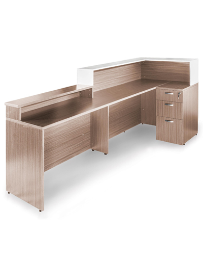 Quầy lễ tân QLT-02 thiết kế đẹp hiện đại dài 2400mm